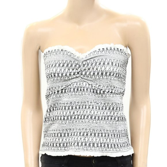 Anthropologie Black and White Crop Top - Picture 4 of 7